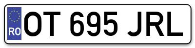 Placuta inmatriculare numar auto  OT-695-JRL, OT 695 JRL, OT695JRL