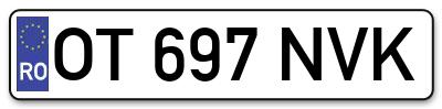 Placuta inmatriculare numar auto  OT-697-NVK, OT 697 NVK, OT697NVK