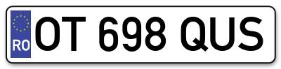 Placuta inmatriculare numar auto  OT-698-QUS, OT 698 QUS, OT698QUS