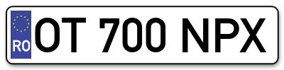 Placuta inmatriculare numar auto  OT-700-NPX, OT 700 NPX, OT700NPX