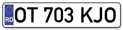 Placuta inmatriculare numar auto  OT-703-KJO, OT 703 KJO, OT703KJO