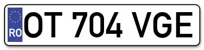 Placuta inmatriculare numar auto  OT-704-VGE, OT 704 VGE, OT704VGE