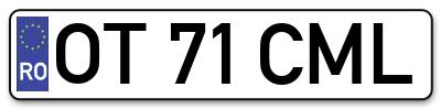 Placuta inmatriculare numar auto  OT-71-CML, OT 71 CML, OT71CML