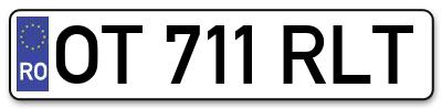 Placuta inmatriculare numar auto  OT-711-RLT, OT 711 RLT, OT711RLT