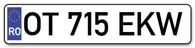 Placuta inmatriculare numar auto  OT-715-EKW, OT 715 EKW, OT715EKW