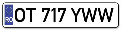 Placuta inmatriculare numar auto  OT-717-YWW, OT 717 YWW, OT717YWW