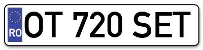 Placuta inmatriculare numar auto  OT-720-SET, OT 720 SET, OT720SET
