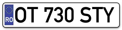 Placuta inmatriculare numar auto  OT-730-STY, OT 730 STY, OT730STY