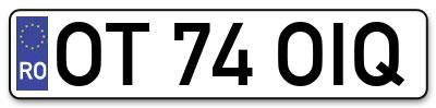 Placuta inmatriculare numar auto  OT-74-OIQ, OT 74 OIQ, OT74OIQ