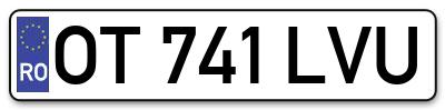 Placuta inmatriculare numar auto  OT-741-LVU, OT 741 LVU, OT741LVU
