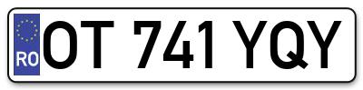 Placuta inmatriculare numar auto  OT-741-YQY, OT 741 YQY, OT741YQY