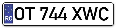 Placuta inmatriculare numar auto  OT-744-XWC, OT 744 XWC, OT744XWC