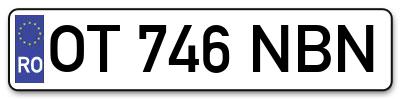 Placuta inmatriculare numar auto  OT-746-NBN, OT 746 NBN, OT746NBN