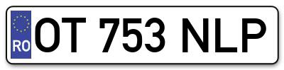 Placuta inmatriculare numar auto  OT-753-NLP, OT 753 NLP, OT753NLP