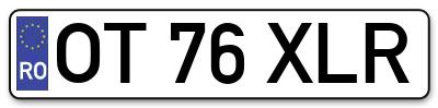 Placuta inmatriculare numar auto  OT-76-XLR, OT 76 XLR, OT76XLR