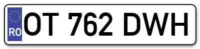 Placuta inmatriculare numar auto  OT-762-DWH, OT 762 DWH, OT762DWH