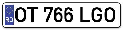 Placuta inmatriculare numar auto  OT-766-LGO, OT 766 LGO, OT766LGO