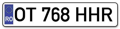 Placuta inmatriculare numar auto  OT-768-HHR, OT 768 HHR, OT768HHR