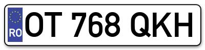 Placuta inmatriculare numar auto  OT-768-QKH, OT 768 QKH, OT768QKH
