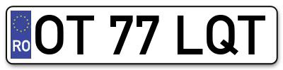 Placuta inmatriculare numar auto  OT-77-LQT, OT 77 LQT, OT77LQT