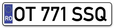 Placuta inmatriculare numar auto  OT-771-SSQ, OT 771 SSQ, OT771SSQ