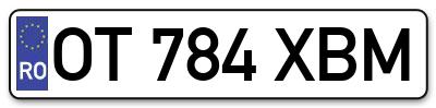 Placuta inmatriculare numar auto  OT-784-XBM, OT 784 XBM, OT784XBM