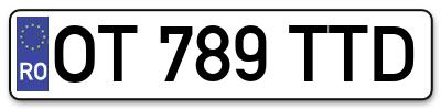 Placuta inmatriculare numar auto  OT-789-TTD, OT 789 TTD, OT789TTD