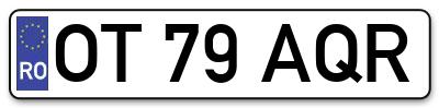 Placuta inmatriculare numar auto  OT-79-AQR, OT 79 AQR, OT79AQR