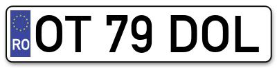 Placuta inmatriculare numar auto  OT-79-DOL, OT 79 DOL, OT79DOL