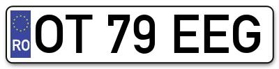 Placuta inmatriculare numar auto  OT-79-EEG, OT 79 EEG, OT79EEG