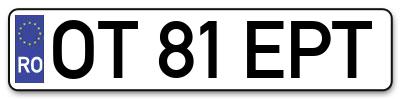 Placuta inmatriculare numar auto  OT-81-EPT, OT 81 EPT, OT81EPT