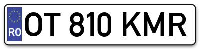 Placuta inmatriculare numar auto  OT-810-KMR, OT 810 KMR, OT810KMR