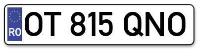 Placuta inmatriculare numar auto  OT-815-QNO, OT 815 QNO, OT815QNO