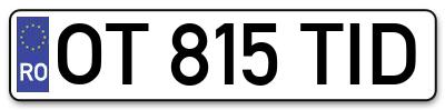 Placuta inmatriculare numar auto  OT-815-TID, OT 815 TID, OT815TID