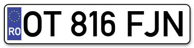 Placuta inmatriculare numar auto  OT-816-FJN, OT 816 FJN, OT816FJN