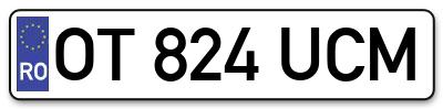Placuta inmatriculare numar auto  OT-824-UCM, OT 824 UCM, OT824UCM