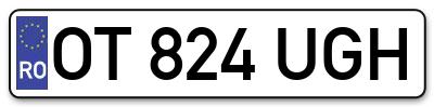 Placuta inmatriculare numar auto  OT-824-UGH, OT 824 UGH, OT824UGH