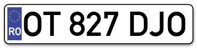 Placuta inmatriculare numar auto  OT-827-DJO, OT 827 DJO, OT827DJO