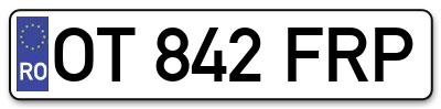Placuta inmatriculare numar auto  OT-842-FRP, OT 842 FRP, OT842FRP
