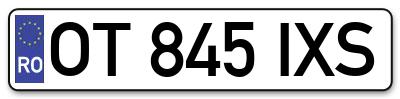 Placuta inmatriculare numar auto  OT-845-IXS, OT 845 IXS, OT845IXS