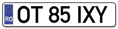 Placuta inmatriculare numar auto  OT-85-IXY, OT 85 IXY, OT85IXY