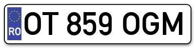 Placuta inmatriculare numar auto  OT-859-OGM, OT 859 OGM, OT859OGM