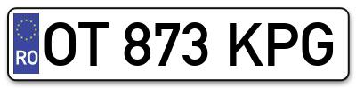 Placuta inmatriculare numar auto  OT-873-KPG, OT 873 KPG, OT873KPG