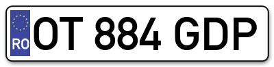Placuta inmatriculare numar auto  OT-884-GDP, OT 884 GDP, OT884GDP