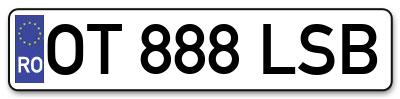 Placuta inmatriculare numar auto  OT-888-LSB, OT 888 LSB, OT888LSB