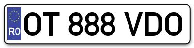 Placuta inmatriculare numar auto  OT-888-VDO, OT 888 VDO, OT888VDO
