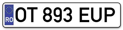 Placuta inmatriculare numar auto  OT-893-EUP, OT 893 EUP, OT893EUP