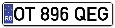 Placuta inmatriculare numar auto  OT-896-QEG, OT 896 QEG, OT896QEG