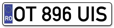 Placuta inmatriculare numar auto  OT-896-UIS, OT 896 UIS, OT896UIS