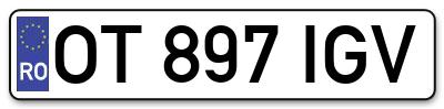 Placuta inmatriculare numar auto  OT-897-IGV, OT 897 IGV, OT897IGV